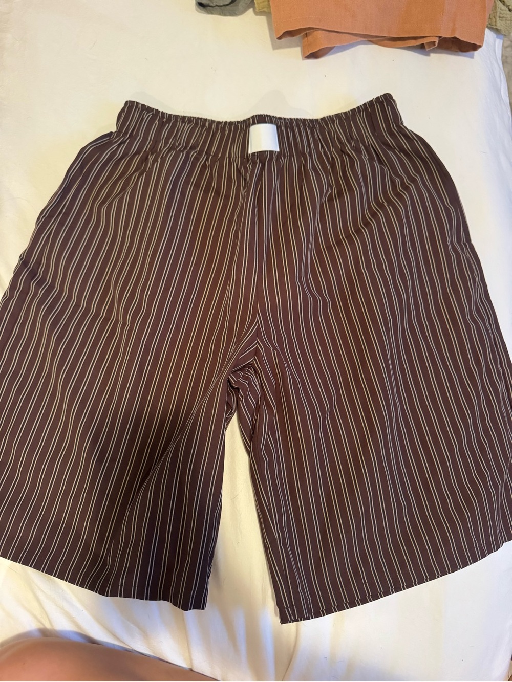 Men's Striped Relaxed Shorts - Brown
